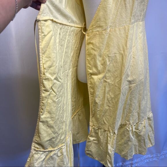 GAP Cami wrap Ruffle linen Dress cream yellow - Picture 10 of 10